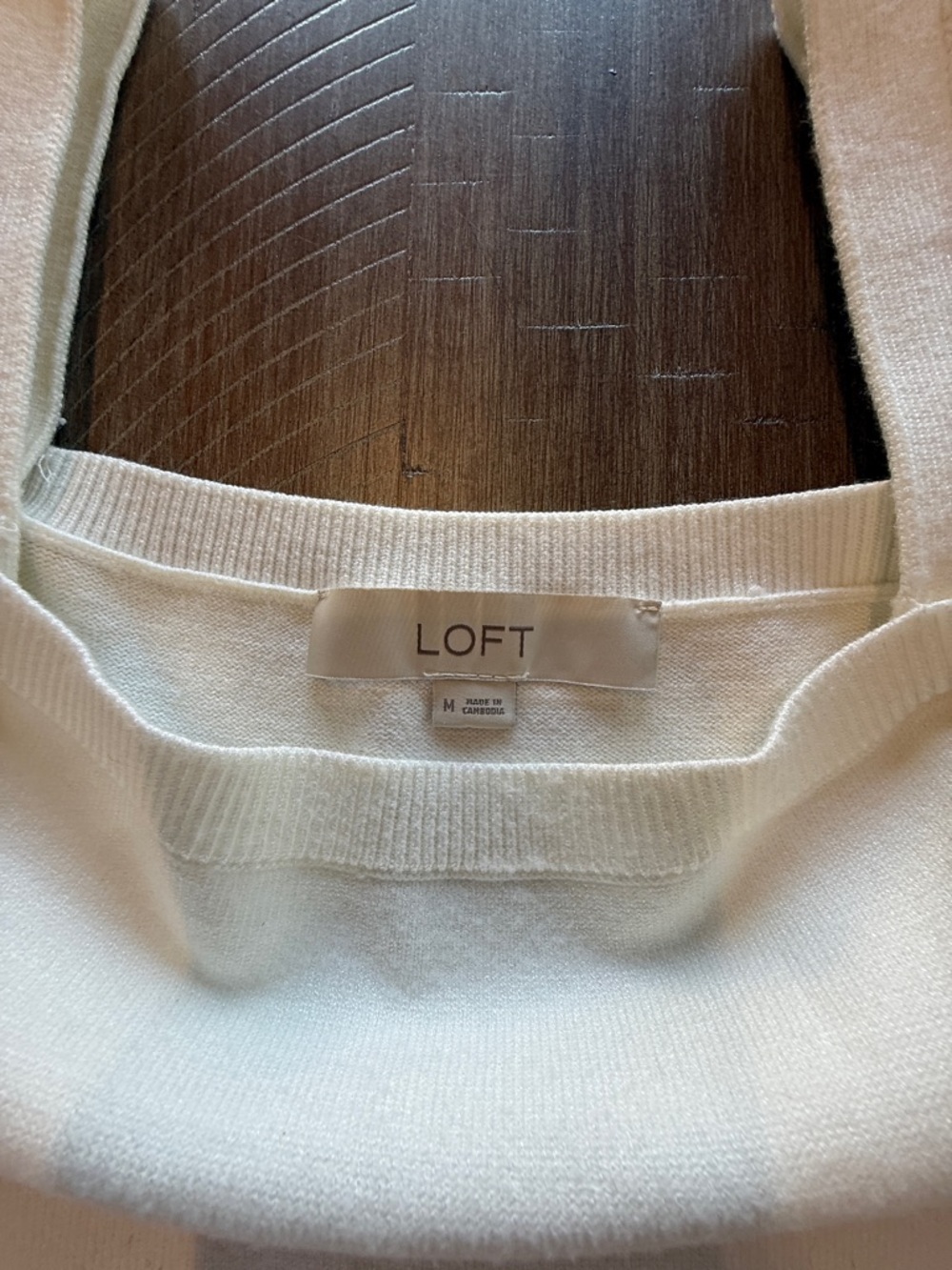 LOFT Pointelle Ruffle Sweater Tank, M - Picture 6 of 9